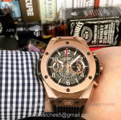 New Replica Hublot Big Bang King Unico Watch Rose Gold Case