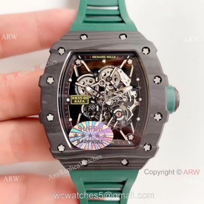 AAA Replica Richard Mille RM 035-01 Rafa Rafael Nadal Watch Green Rubber Band