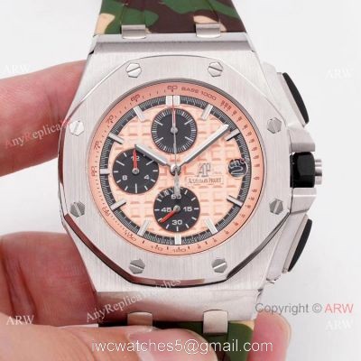 2019 Copy Audemars Piguet Royal Oak Offshore Watch SS Camouflage Strap