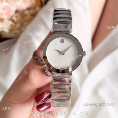 Low Price Copy Movado Stainless Steel White MOP Dial Watch Lady Quartz