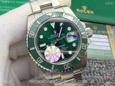AJ Factory A7 Version Submariner Rolex Hulk Replica Watch Ss Green Ceramic