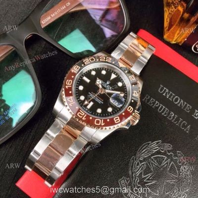 UR Factory Copy Rolex GMT 2018 &8216;Root Beer Watch Two Tone Rose Gold