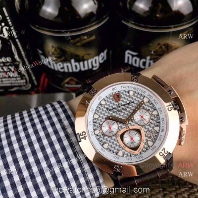 Copy Lamborghini Herrenuhr Quartz watch Rose Gold Bezel Silver Dial