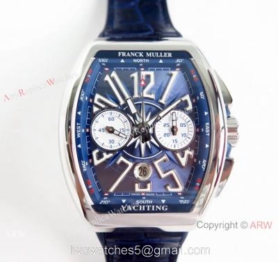 Super Clone Franck Muller Vanguard Yachting 7750 Blue Dial Watch  2019 Replica