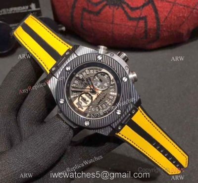 Hublot Geneve Big Bang Chronograph Watches Yellow Gummy Band