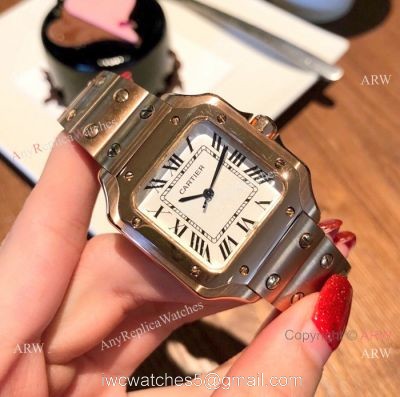 New Cartier Santos Rose Gold Quartz Watch  Best Replica