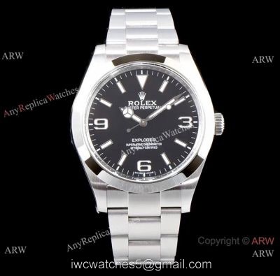 Swiss Replica Rolex Explorer I 3132 Black Dial Watch AR Watch Factory For Sale