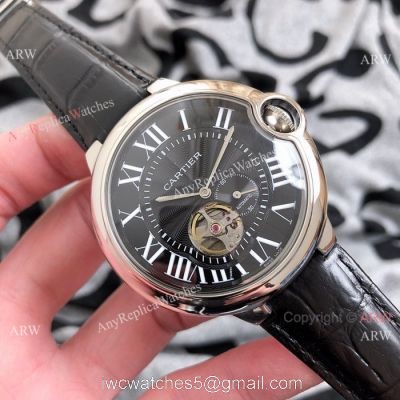 Swiss Quality  Replica Cartier Ballon Bleu de Watches SS Black Dial