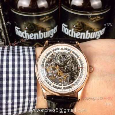 Best Quality Replica Jaeger-LeCoultre  Skeleton Rose Gold Men Watch