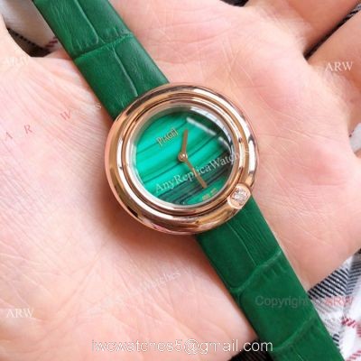 Clone Piaget Rose Gold Green Face Ladies Watches Quartz