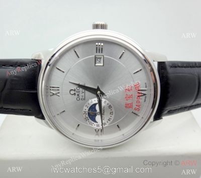 Replica Omega De Ville Moonphase Watch SS Silver Dial