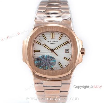 (OE) Swiss Replica Patek Philippe 5713 G Nautilus Watch Rose Gold White Face