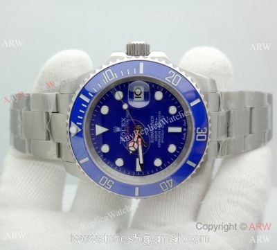 Copy Rolex Submariner Date Blue Ceramic Blue Face Watch 40mm