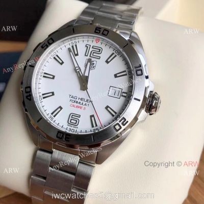 Swiss Replica Tag Heuer Formula 1 CALIBRE 5 White Dial Bracelet 2019 New