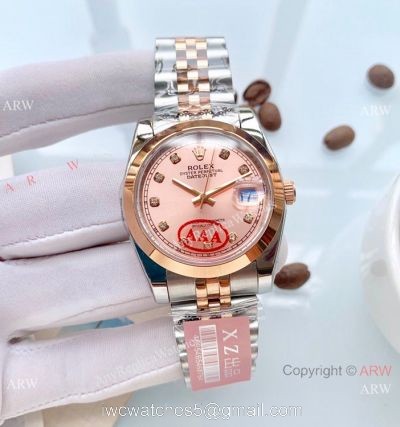 New Style Rolex Oyster Perpetual Datejust 36mm Watch Rose Gold Diamond Dial
