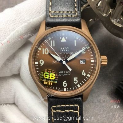Swiss Replica IWC Big Pilots Spitfire 9015 Watch Bronze Case Brown Dial