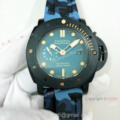 2019 New Panerai Luminor Submersible Camouflage Watch Black Case