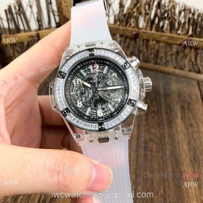 Hublot Big Bang Unico Chronograph Watches Hublot Transparent Watch Diamond Bezel