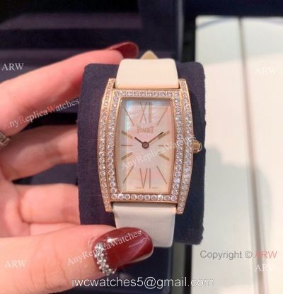 Copy Piaget Limelight Tonneau Rose Gold diamond Watch 27mm