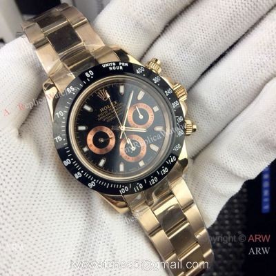 AAA Replica Rolex Daytona 40mm Watches Rose Gold Black Ceramic