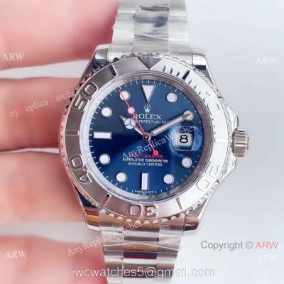 Swiss Replica Rolex Yacht Master ?r 2824 Stainless Steel Blue Dial Watch