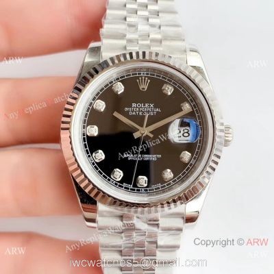 NEW Upgraded Rolex Datejust II Swiss 3235 V3 Replica Watch Black Dial w/ Diamond