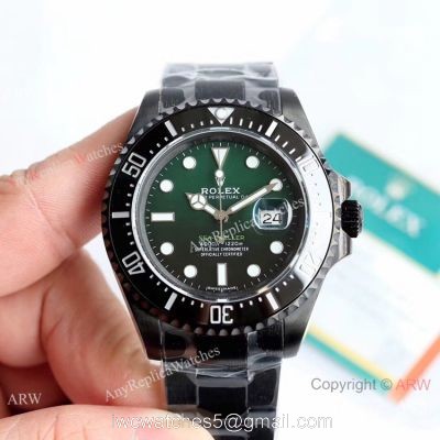 Rolex Sea Dweller 50th Anniversary Replica Watch All Black D-Green Dial KS Factory 2824 Movement