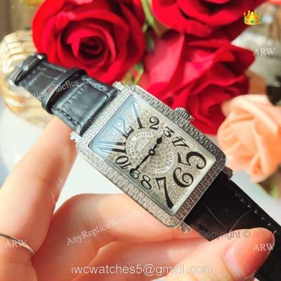 New Copy Franck Muller Long Island Ss Iced Out Diamond Watch 26mm