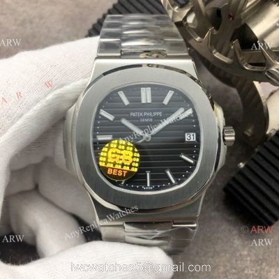Swiss Copy Patek Philippe Nautilus SS Black Dial 40MM Watch  GB Factory