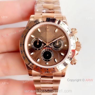 JH Factory Swiss 4130 Rolex Daytona Chocolate Replica Watch 40mm