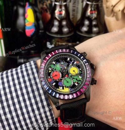 Rolex Daytona Graffiti Face 42mm Watch / Rolex Daytona Rainbow Replica Watch