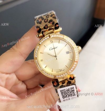 Replica Cartier Pasha de 35mm Lady watch Leopard Strap