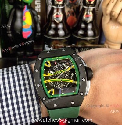 Wholesale Richard Mille Knock off RM 61-01 Yohan Blake Watch Green Rubber Band