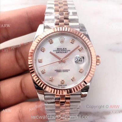 EW Replica Rolex Datejust II 2-Tone Rose Gold Jubilee MOP Dial Watch Rolex EW Factory