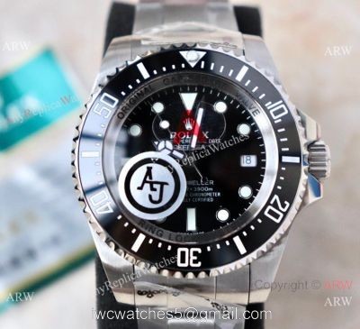AJ Factory MAX Rolex Deepsea Black Replica Watch Stainless Steel