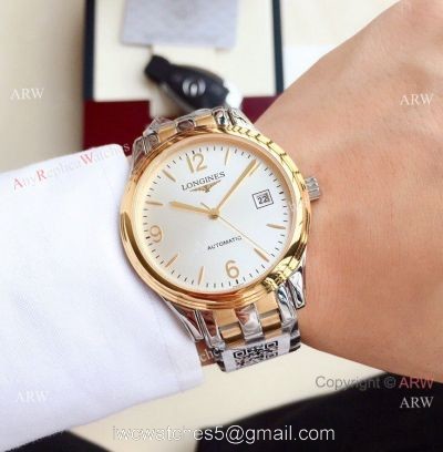 New Replica Longines Flagship 2-Tone Silver Dial Watches 40mm