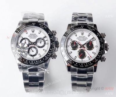 1:1 Swiss Replica Rolex Daytona 4130 JH Stainless Steel White Dial Watch 40MM