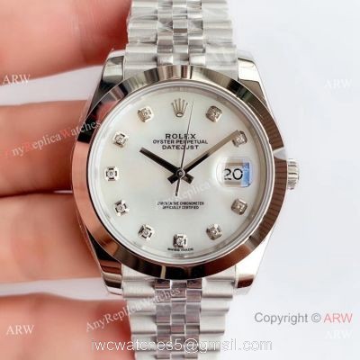 NEW Upgraded V3 Rolex Grade 1 Datejust II 41mm Ss White MOP Dial Watch