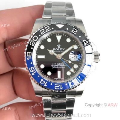 Swiss 2836 Movement Rolex Batman GMT-Master 2 Stainless Steel Replica Watch