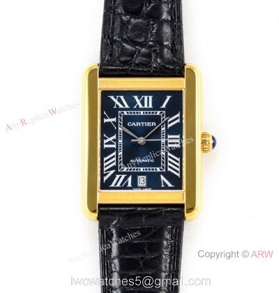 (ER) Cartier Tank Solo W5200027 Automatic Black Roman Dial Watches Super Clone