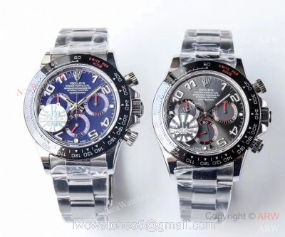 1:1 Best Replica Rolex Daytona Swiss 4130 JH Factory Watch SS Blue or Grey Dial