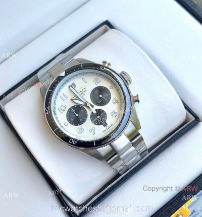 Copy Tag Heuer Autavia Flyback Stainless Steel White Dial Watches 43mm
