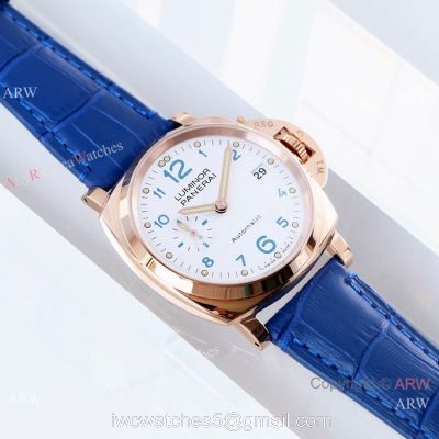 (VS) Swiss Panerai Luminor PAM756 Rose Gold White Face Watch