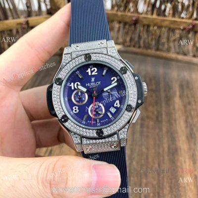 Hublot Big Bang Evolution 36mm Lady Watches Diamond Case Blue Dial