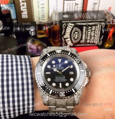 New Rolex Deepsea Blue Replica Watch Stainless Steel &8216;Tattoo 44mm