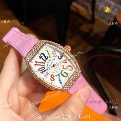 Replica Franck Muller Vanguard Women Watches  Rose Gold Diamond  Swiss Quartz