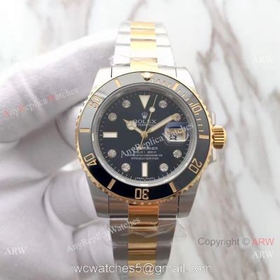 (EWF) Swiss Replica Rolex Submariner EW Factory Diamond Markers 2-Tone 3135 Watch 40mm