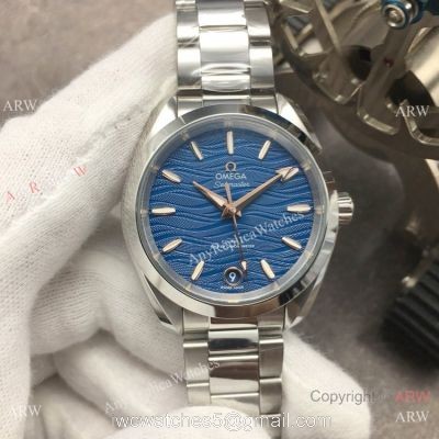 VS Factory Replica Omega Aqua Terra 150m Swiss 8800 Watch SS Blue Wave Dial