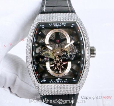 New Franck Muller Vanguard Yachting Anchor Diamond Skeleton Watch / Knock off Watches China
