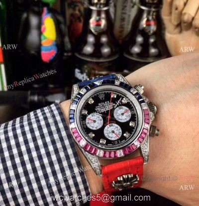 Rolex Rianbow Daytona SS Black Face Watch  New Style